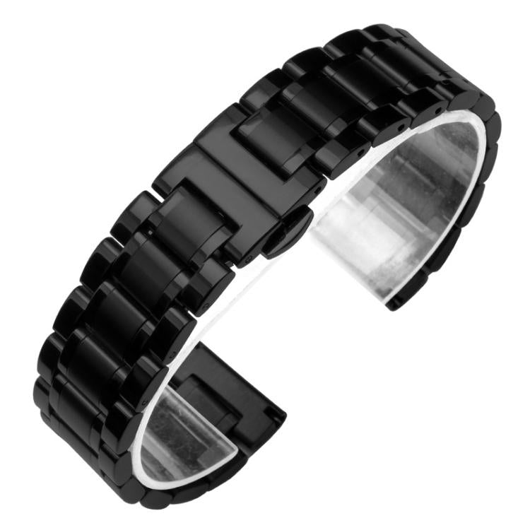 xDfind Five-bead Solid Stainless Steel Butterfly Buckle Watch Band, 20mm