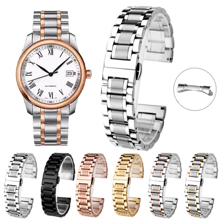 xDfind Five-bead Solid Stainless Steel Butterfly Buckle Watch Band, 22mm