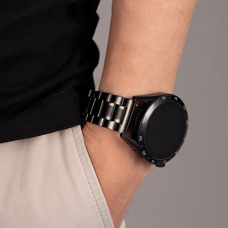 xDfind Five-bead Solid Stainless Steel Butterfly Buckle Watch Band, 22mm