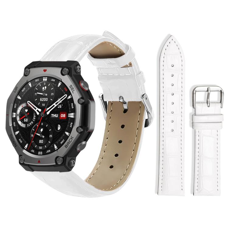 xDfind Bamboo Texture Pin Buckle Leather Watch Band, For Amazfit T-Rex3 22mm