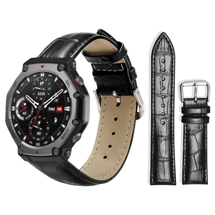 xDfind Bamboo Texture Pin Buckle Leather Watch Band