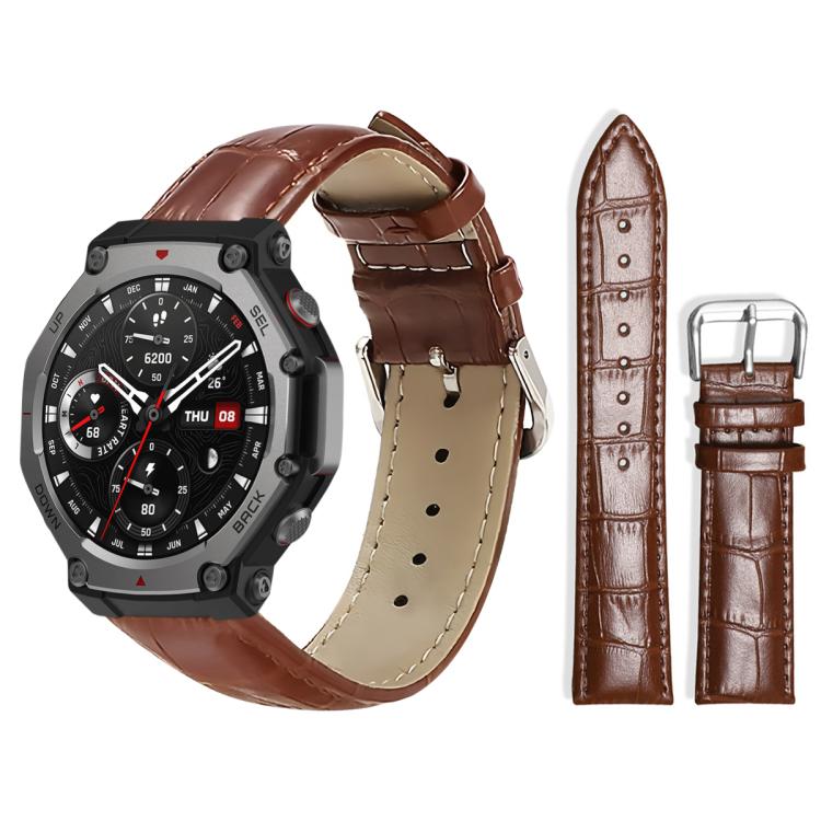 xDfind Bamboo Texture Pin Buckle Leather Watch Band