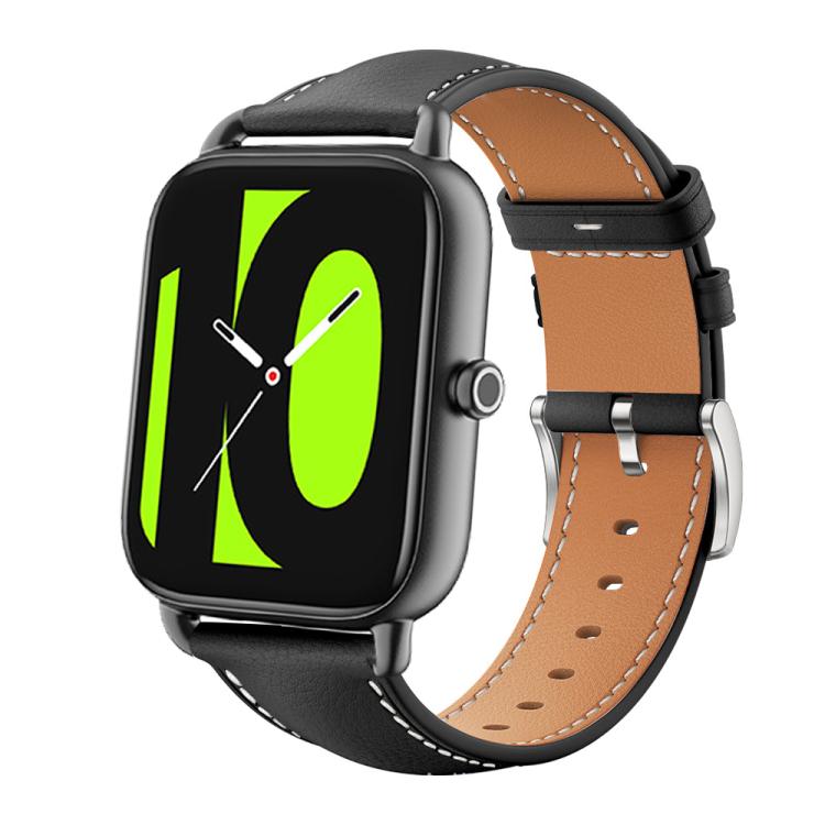 xDfind Flat Head Black Shark Fine Grain Leather Watch Band