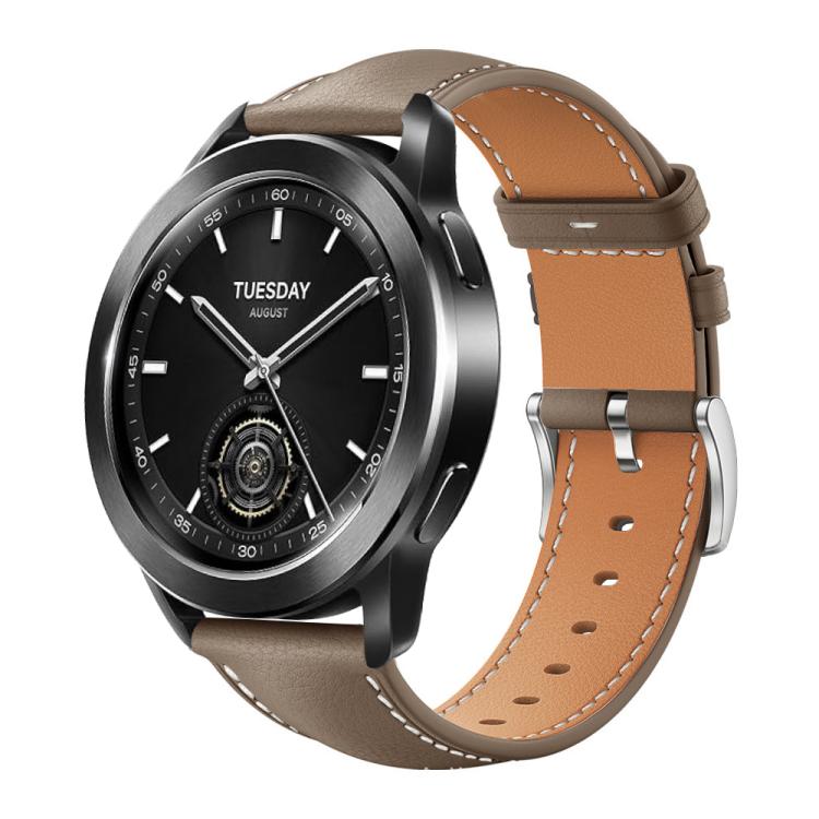 xDfind Flat Head Black Shark Fine Grain Leather Watch Band, 22mm For Xiaomi Watch S3/2 Pro/S2/S1