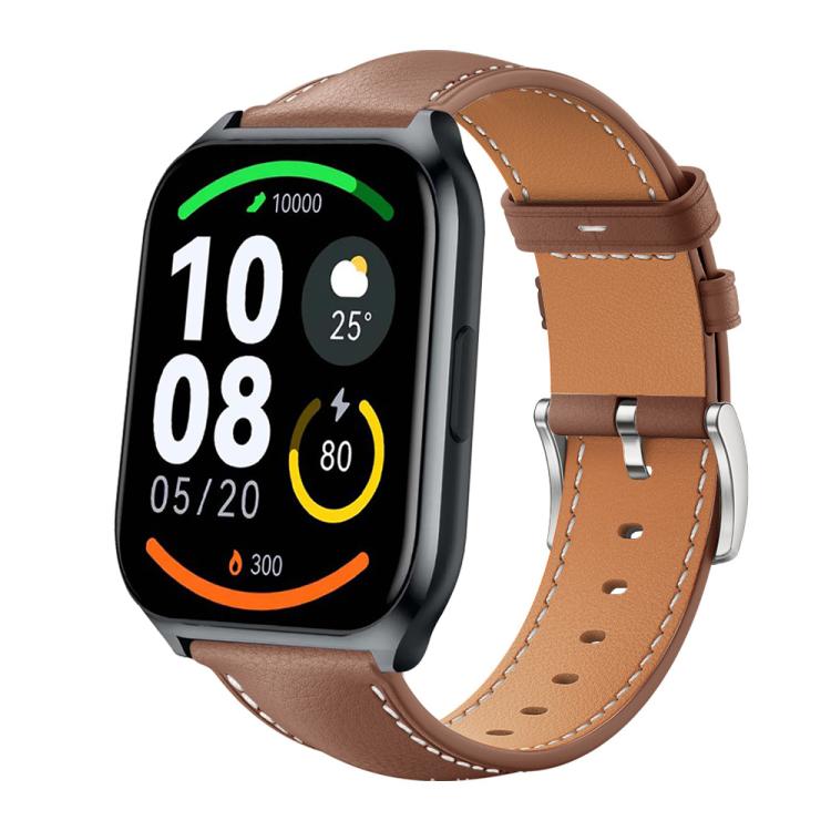 xDfind Flat Head Black Shark Fine Grain Leather Watch Band