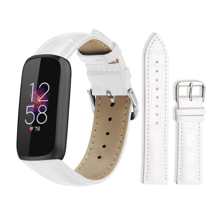 xDfind Bamboo Texture Pin Buckle Leather Watch Band, For Fitbit Luxe / Special Edition 12mm