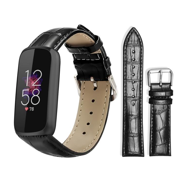 xDfind Bamboo Texture Pin Buckle Leather Watch Band, For Fitbit Luxe / Special Edition 12mm