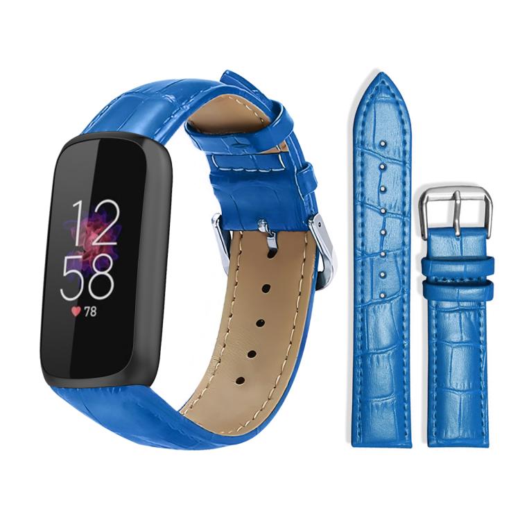 xDfind Bamboo Texture Pin Buckle Leather Watch Band, For Fitbit Luxe / Special Edition 12mm