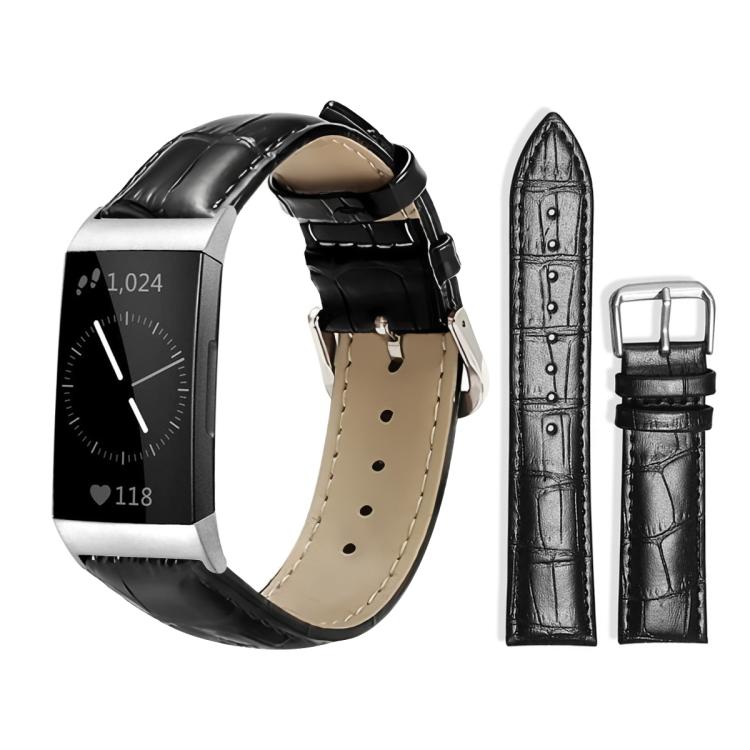 xDfind Bamboo Texture Pin Buckle Leather Watch Band, For Fitbit Charge 4 / 3 18mm