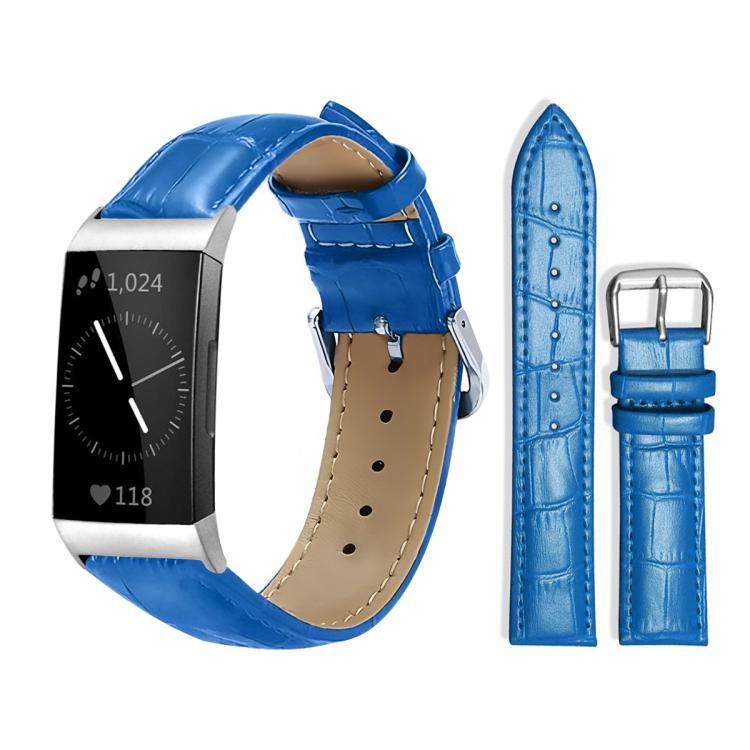 xDfind Bamboo Texture Pin Buckle Leather Watch Band, For Fitbit Charge 4 / 3 18mm