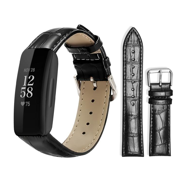 xDfind Bamboo Texture Pin Buckle Leather Watch Band, For Fitbit Inspire 2 / Ace 3 14mm