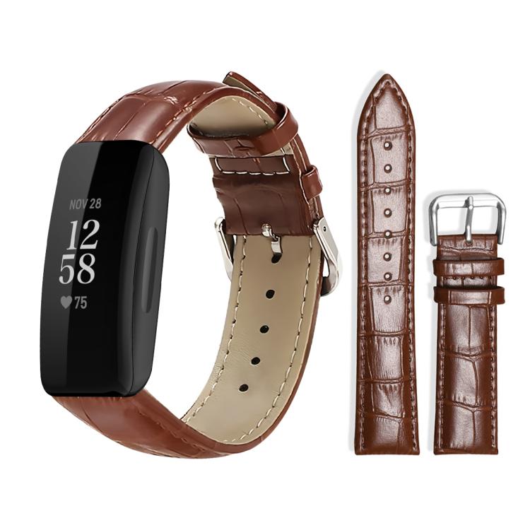 xDfind Bamboo Texture Pin Buckle Leather Watch Band, For Fitbit Inspire 2 / Ace 3 14mm