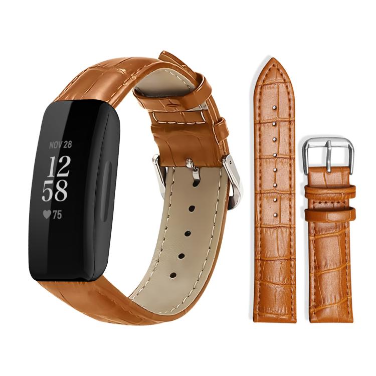 xDfind Bamboo Texture Pin Buckle Leather Watch Band, For Fitbit Inspire 2 / Ace 3 14mm