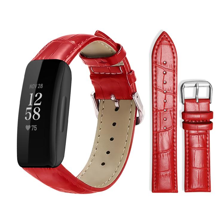 xDfind Bamboo Texture Pin Buckle Leather Watch Band, For Fitbit Inspire 2 / Ace 3 14mm
