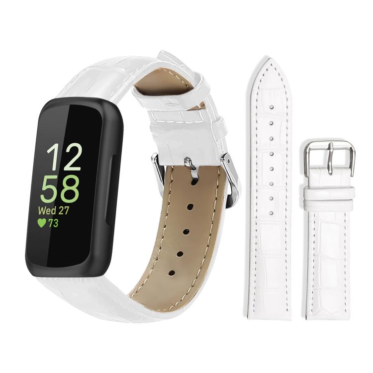 xDfind Bamboo Texture Pin Buckle Leather Watch Band, For Fitbit Inspire 3 12mm