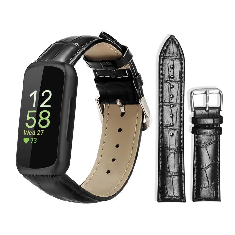 xDfind Bamboo Texture Pin Buckle Leather Watch Band, For Fitbit Inspire 3 12mm