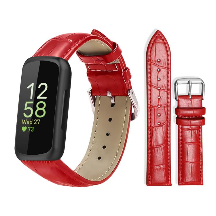 xDfind Bamboo Texture Pin Buckle Leather Watch Band, For Fitbit Inspire 3 12mm
