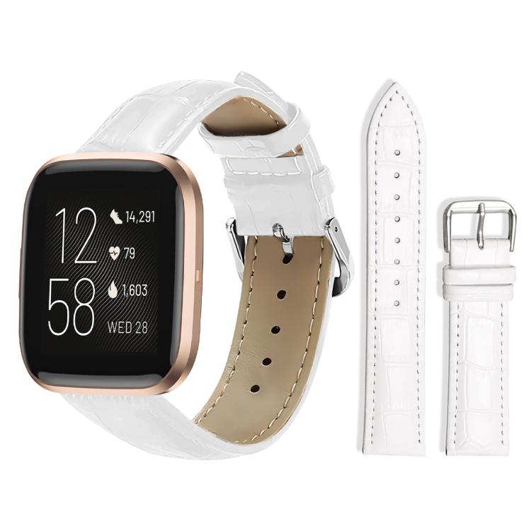 xDfind Bamboo Texture Pin Buckle Leather Watch Band, For Fitbit Versa 2/Versa/Versa Lite/Blaze 20mm