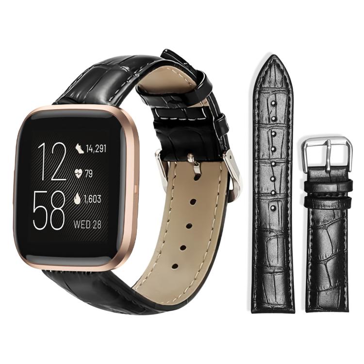 xDfind Bamboo Texture Pin Buckle Leather Watch Band, For Fitbit Versa 2/Versa/Versa Lite/Blaze 20mm