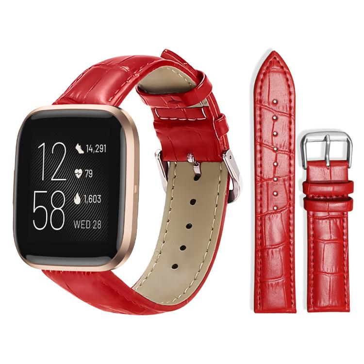 xDfind Bamboo Texture Pin Buckle Leather Watch Band, For Fitbit Versa 2/Versa/Versa Lite/Blaze 20mm