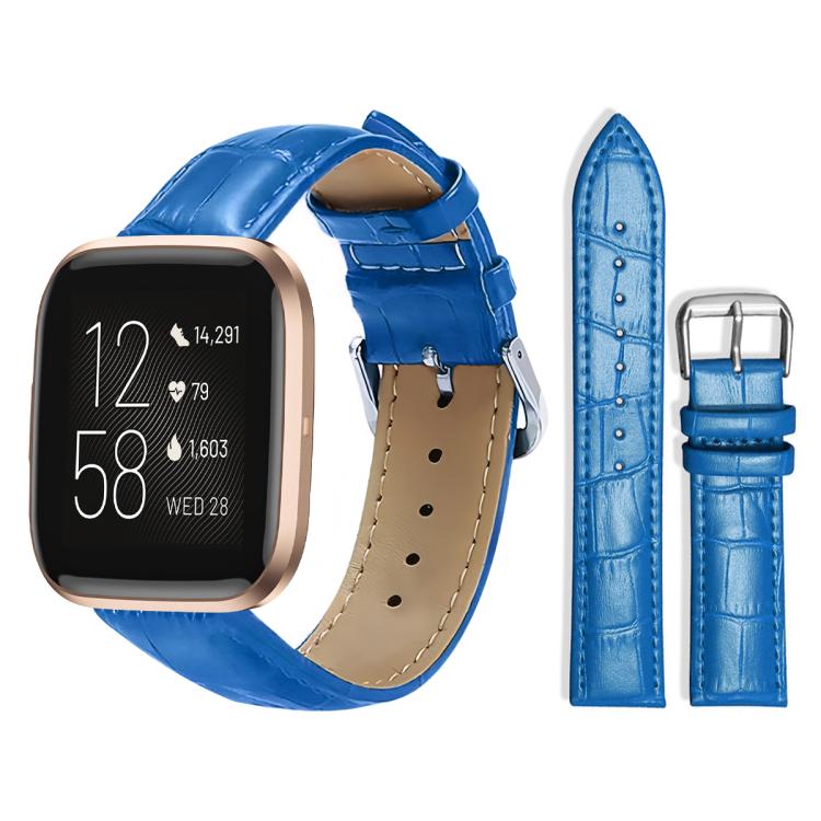 xDfind Bamboo Texture Pin Buckle Leather Watch Band, For Fitbit Versa 2/Versa/Versa Lite/Blaze 20mm