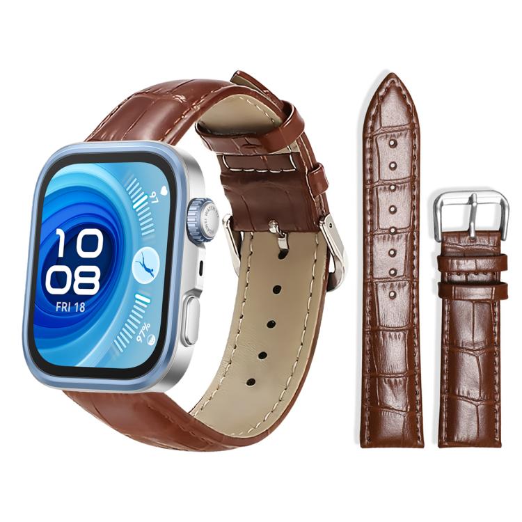 xDfind Bamboo Texture Pin Buckle Leather Watch Band, For Huawei Watch Fit 5 / Fit 5 Pro 20mm
