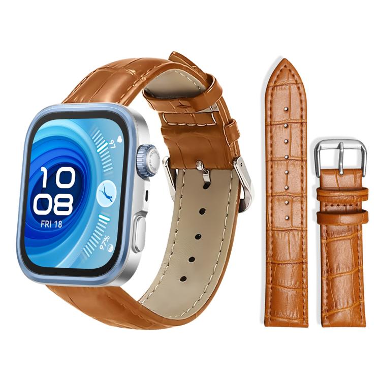 xDfind Bamboo Texture Pin Buckle Leather Watch Band, For Huawei Watch Fit 5 / Fit 5 Pro 20mm