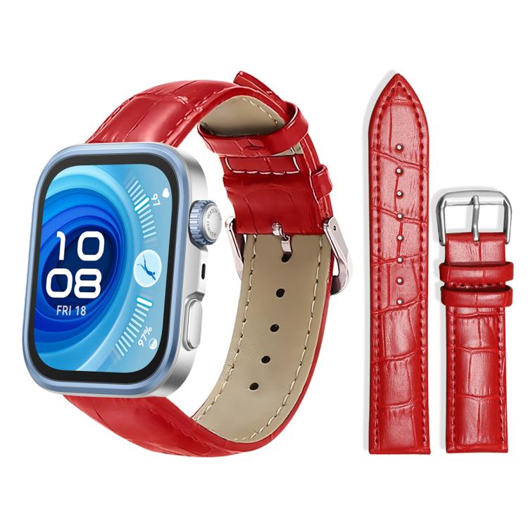 xDfind Bamboo Texture Pin Buckle Leather Watch Band, For Huawei Watch Fit 5 / Fit 5 Pro 20mm