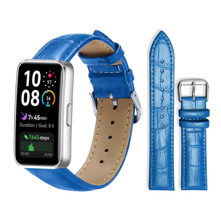 xDfind Bamboo Texture Pin Buckle Leather Watch Band, For Huawei Band 10 / 9 / 8 14mm