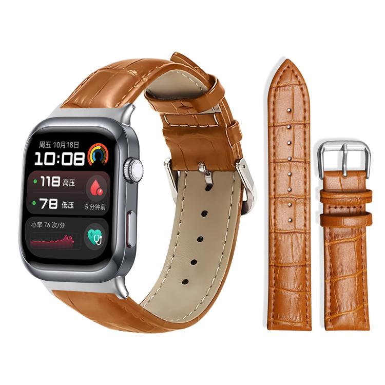 xDfind Bamboo Texture Pin Buckle Leather Watch Band