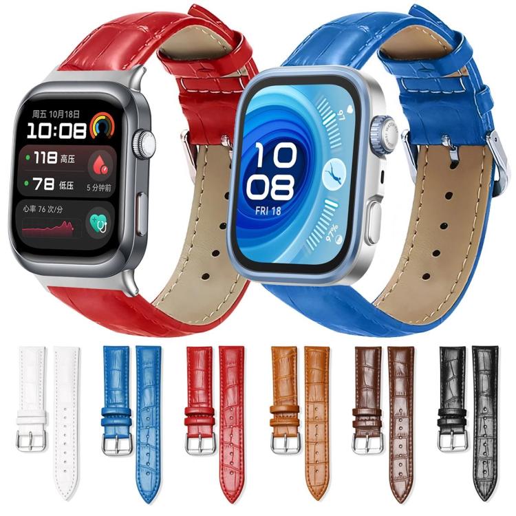 xDfind Bamboo Texture Pin Buckle Leather Watch Band