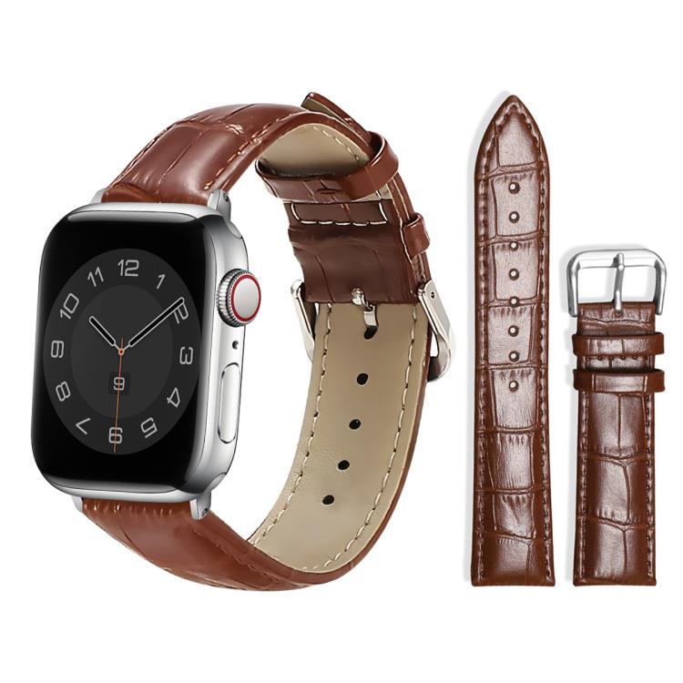 xDfind Bamboo Texture Pin Buckle Leather Watch Band, For Apple Watch 38 / 40 / 41 / S10 42mm