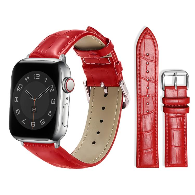 xDfind Bamboo Texture Pin Buckle Leather Watch Band, For Apple Watch 38 / 40 / 41 / S10 42mm