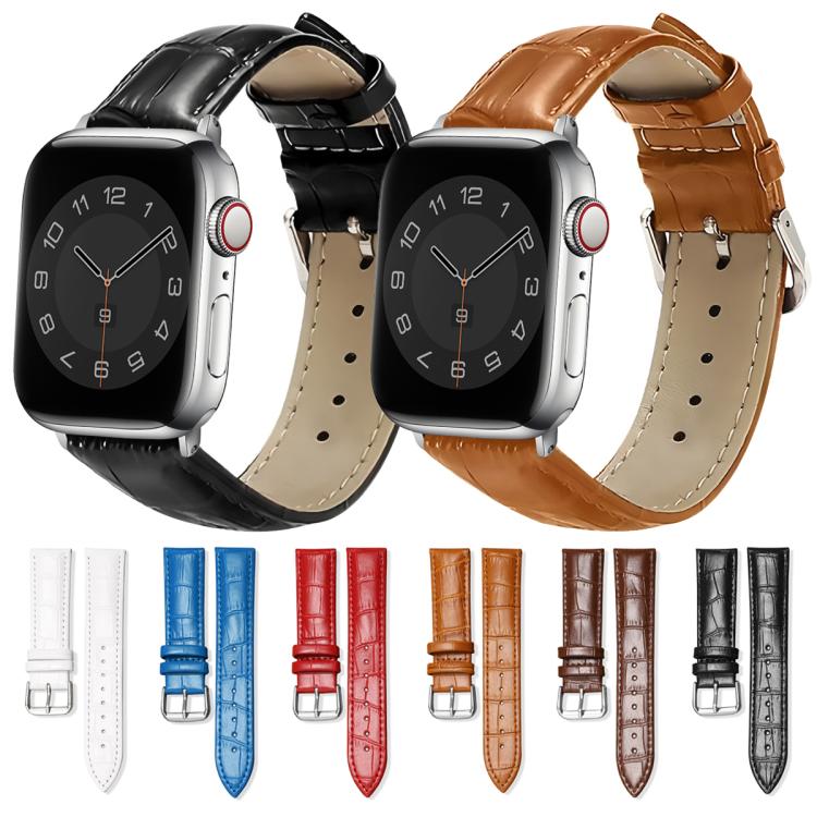 xDfind Bamboo Texture Pin Buckle Leather Watch Band, For Apple Watch 42 / 44 / 45 / 46 / 49mm
