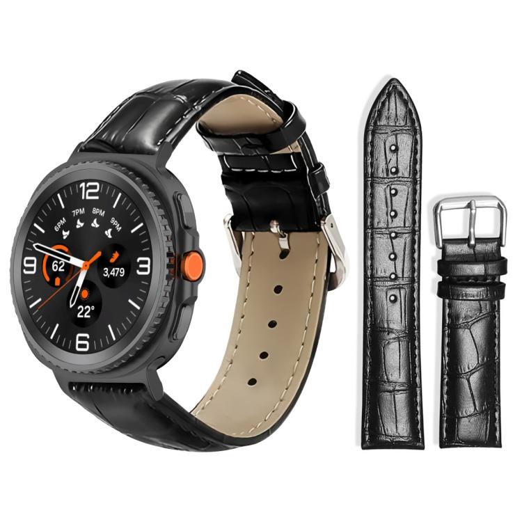 xDfind Bamboo Texture Pin Buckle Leather Watch Band, For Samsung Galaxy Watch8 / Wacth8 Classic 22mm