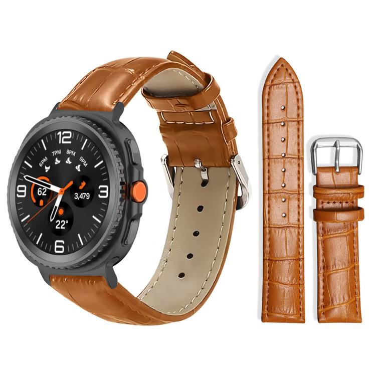 xDfind Bamboo Texture Pin Buckle Leather Watch Band, For Samsung Galaxy Watch8 / Wacth8 Classic 22mm