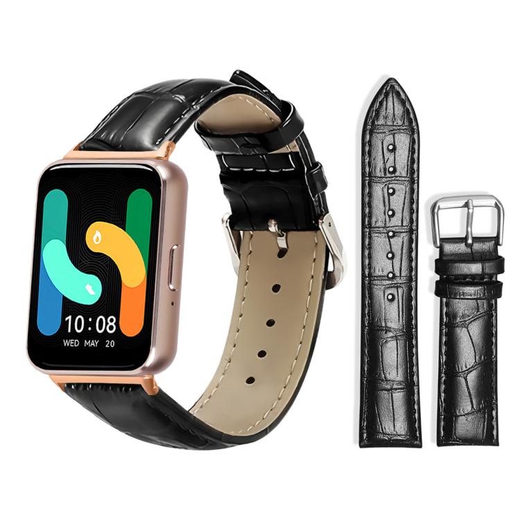 xDfind Bamboo Texture Pin Buckle Leather Watch Band