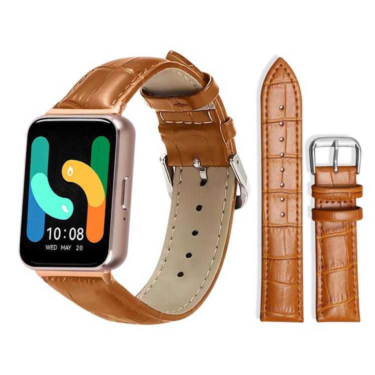 xDfind Bamboo Texture Pin Buckle Leather Watch Band