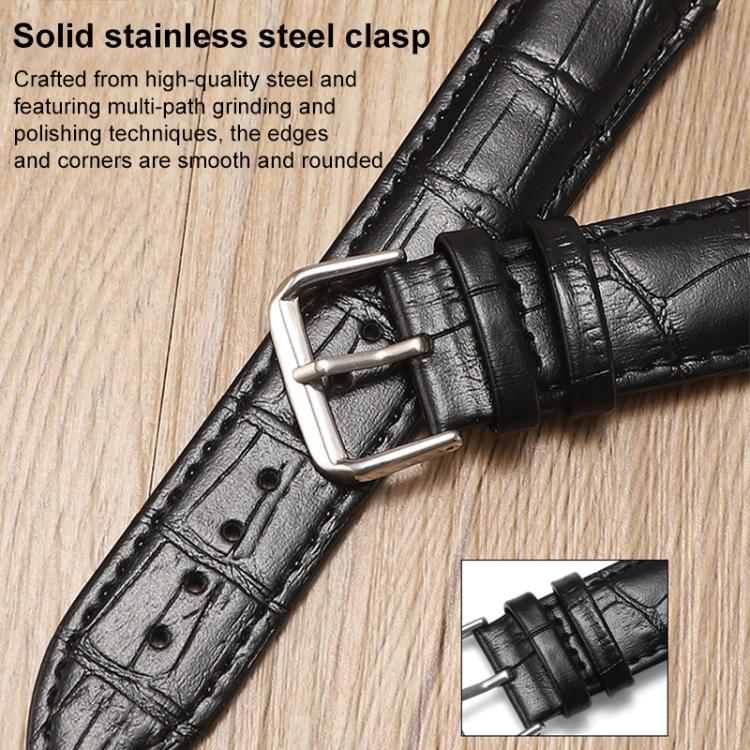 xDfind Bamboo Texture Pin Buckle Leather Watch Band