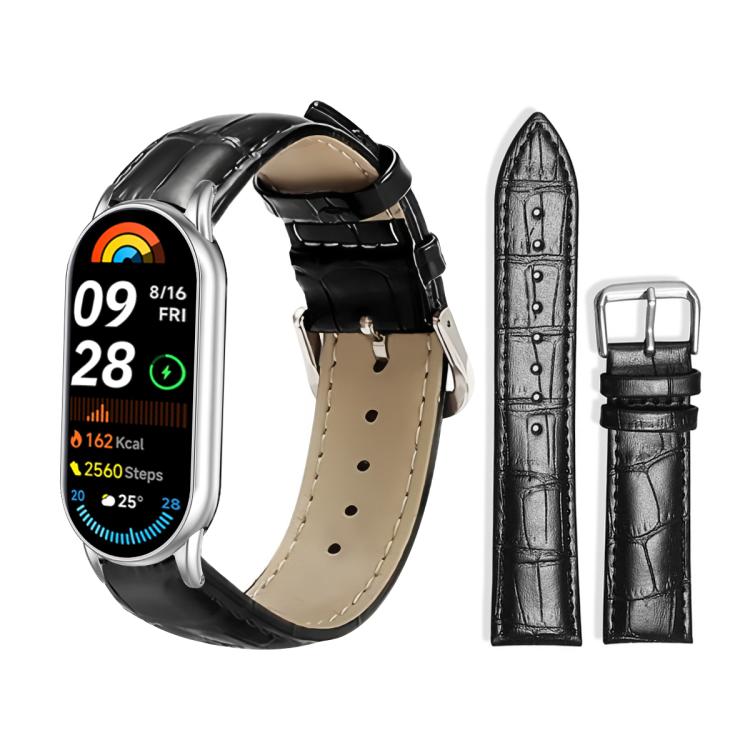 xDfind Bamboo Texture Pin Buckle Leather Watch Band, For Xiaomi Smart Band 10 / 9 / 8 / NFC 14mm