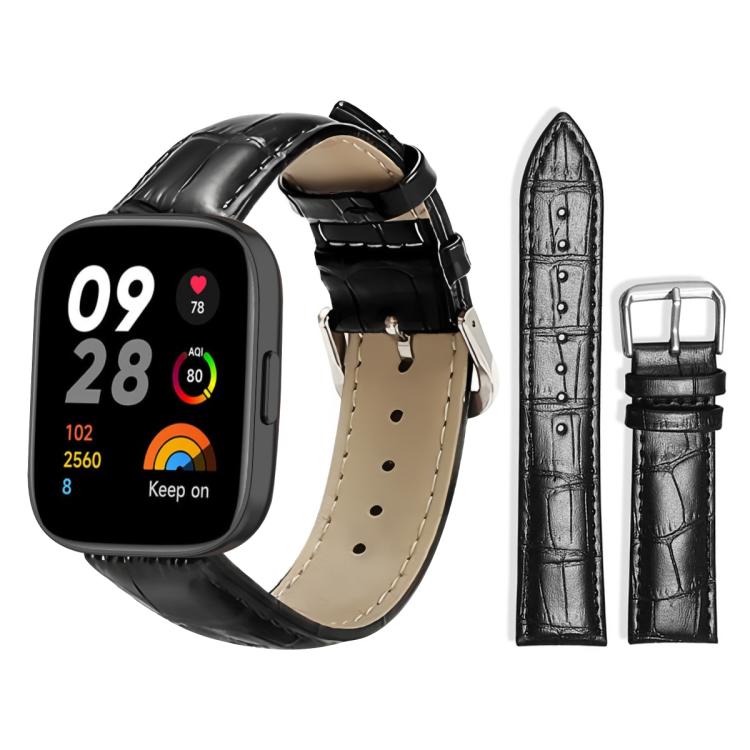 xDfind Bamboo Texture Pin Buckle Leather Watch Band, For Redmi Watch 3 20mm