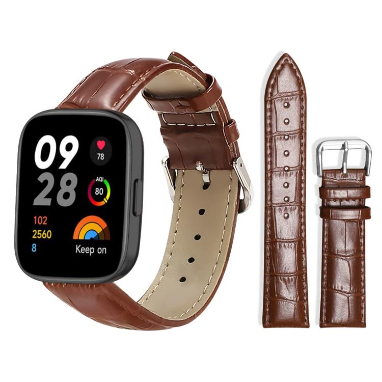 xDfind Bamboo Texture Pin Buckle Leather Watch Band, For Redmi Watch 3 20mm