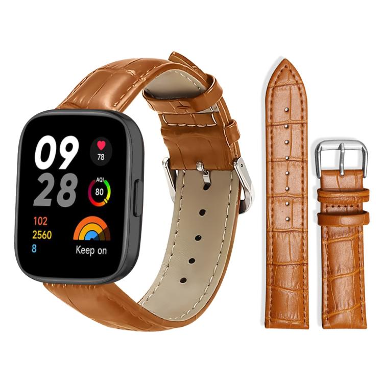 xDfind Bamboo Texture Pin Buckle Leather Watch Band, For Redmi Watch 3 20mm
