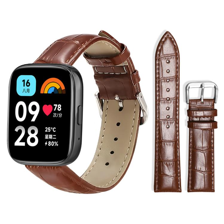 xDfind Bamboo Texture Pin Buckle Leather Watch Band, For Redmi Watch 3 Active / Lite 20mm