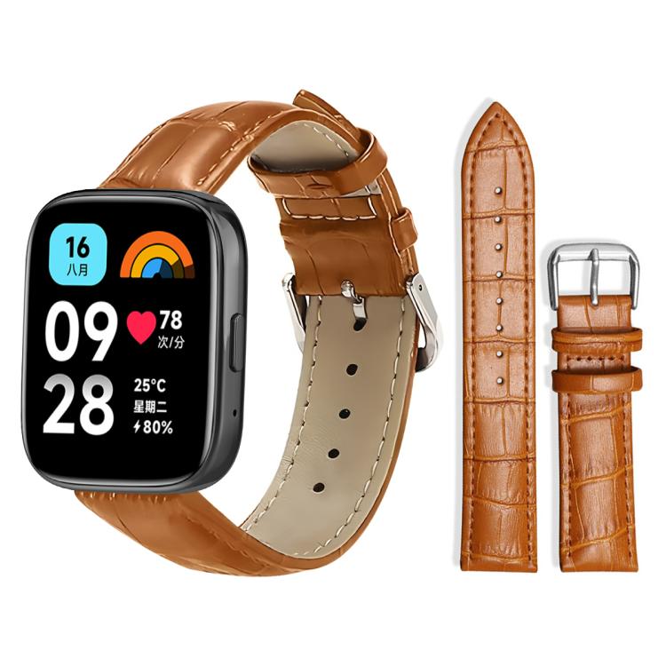 xDfind Bamboo Texture Pin Buckle Leather Watch Band, For Redmi Watch 3 Active / Lite 20mm
