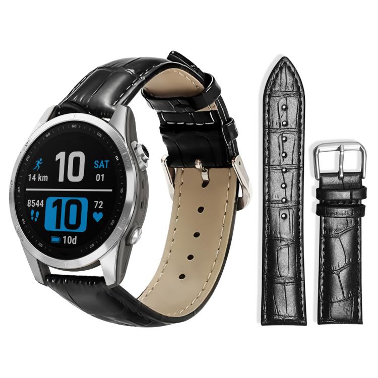 xDfind Bamboo Texture Pin Buckle Leather Watch Band, For Garmin Fenix 8/7S/6S/5S 20mm 18mm