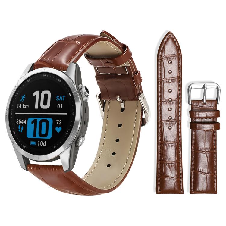 xDfind Bamboo Texture Pin Buckle Leather Watch Band, For Garmin Fenix 8/7S/6S/5S 20mm 18mm