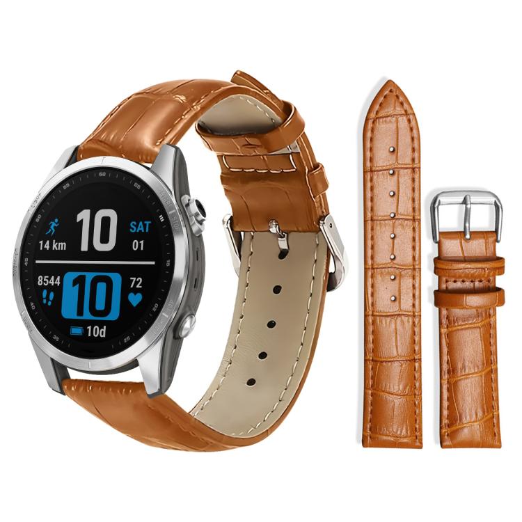 xDfind Bamboo Texture Pin Buckle Leather Watch Band, For Garmin Fenix 8/7S/6S/5S 20mm 18mm