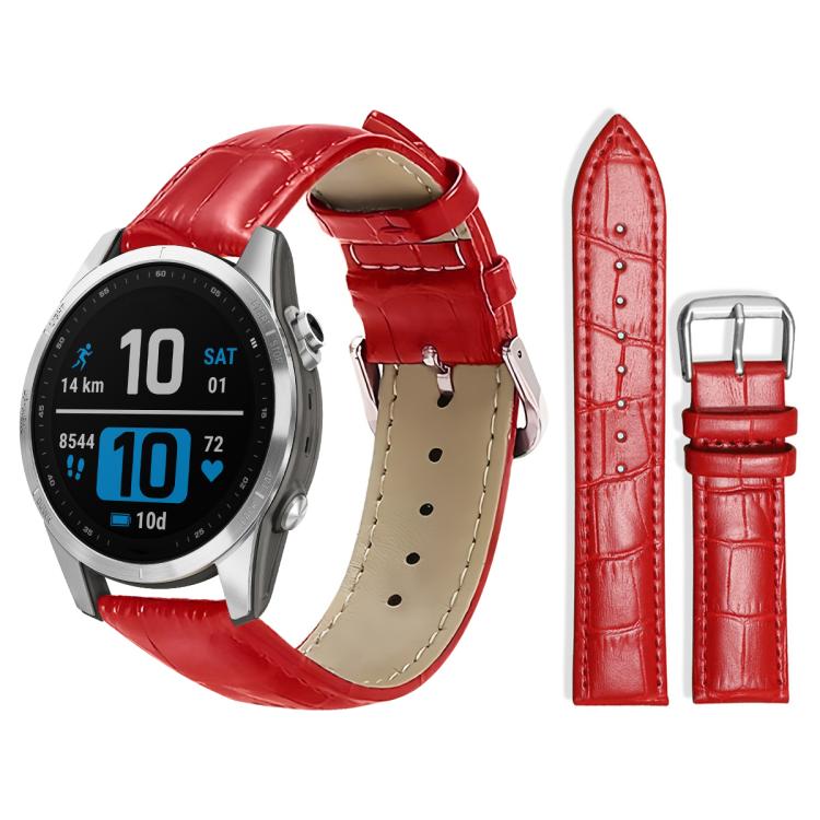 xDfind Bamboo Texture Pin Buckle Leather Watch Band, For Garmin Fenix 8/7S/6S/5S 20mm 18mm