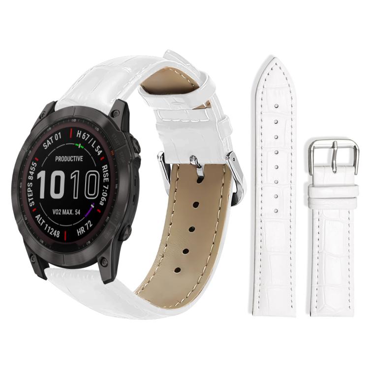 xDfind Bamboo Texture Pin Buckle Leather Watch Band, For Garmin Fenix 8/7X/6X/5X 26mm 22mm